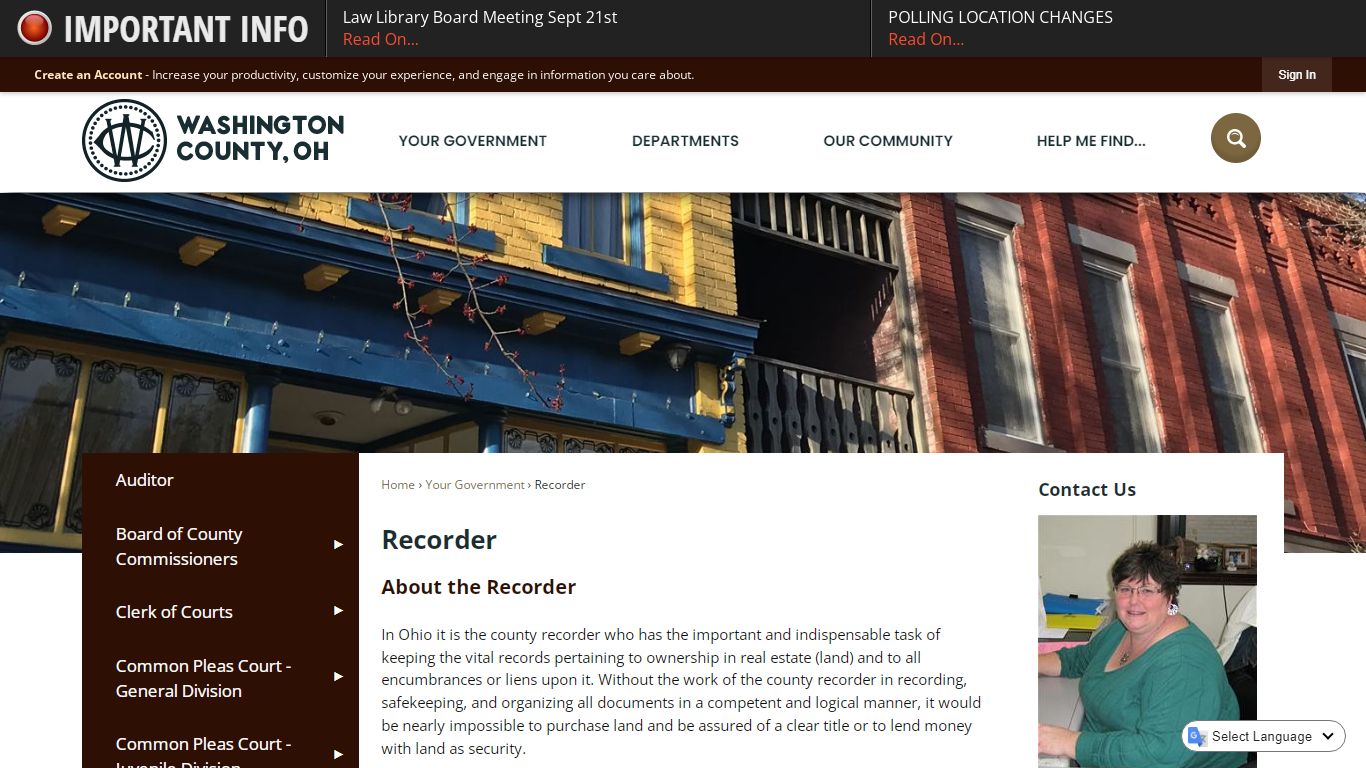 Recorder | Washington County, OH - Official Website